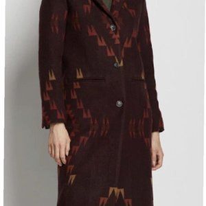 Pendleton tribal native southwestern aztec printed wool midi coat boho SMALL NWT